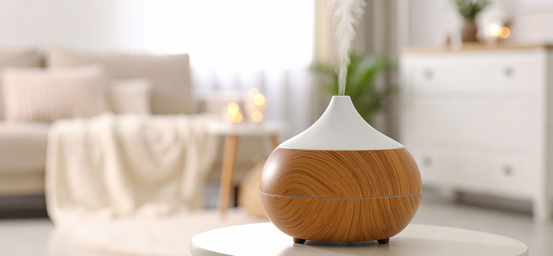 essential oil diffuser in the home fresh spice scents