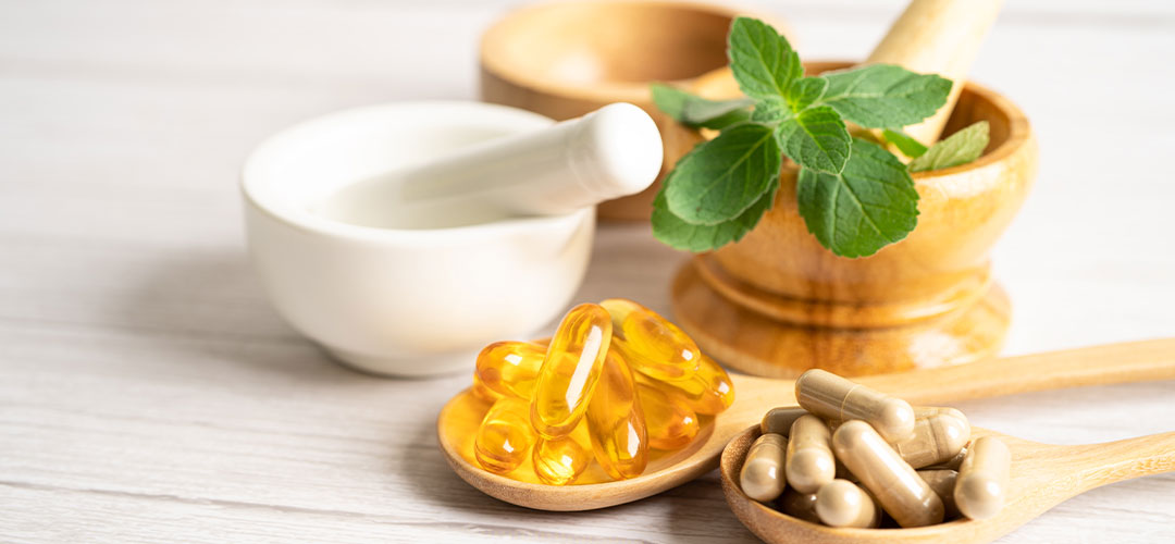 selection of supplement capsules