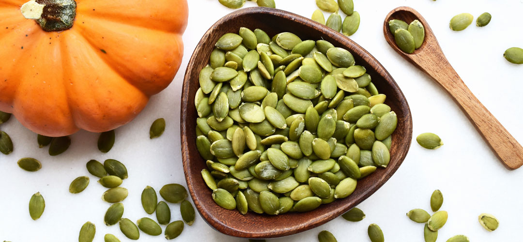 Pumpkins seed in a bowl