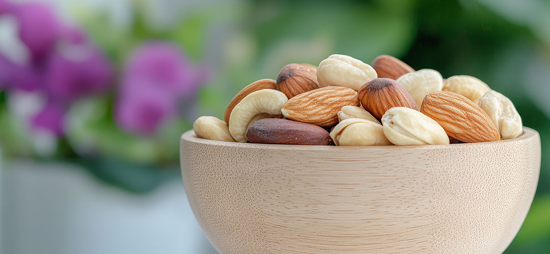 bowel of nut in garden