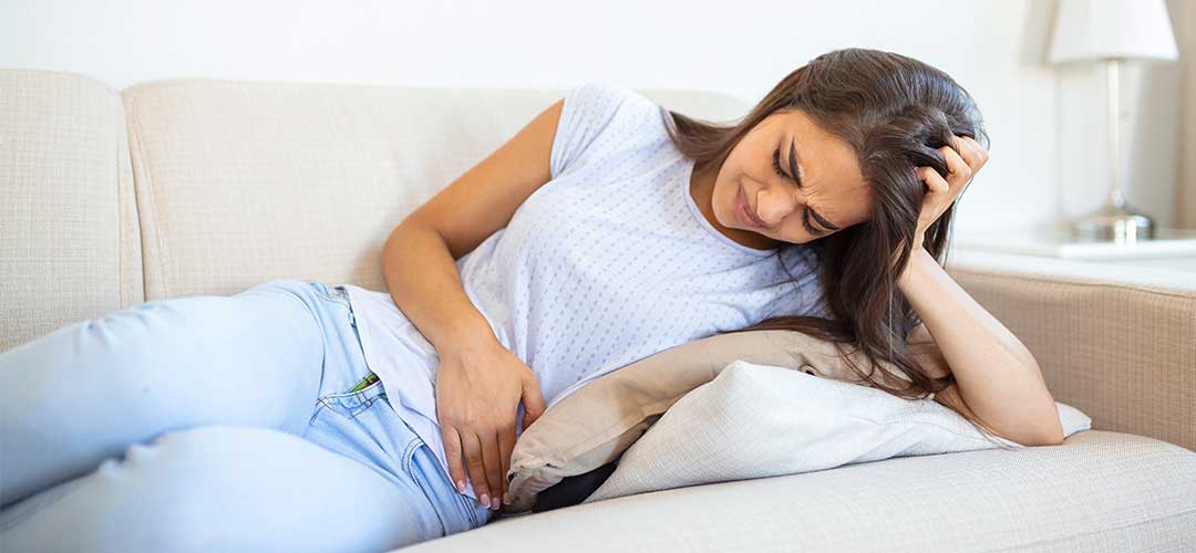 Lady suffering pms