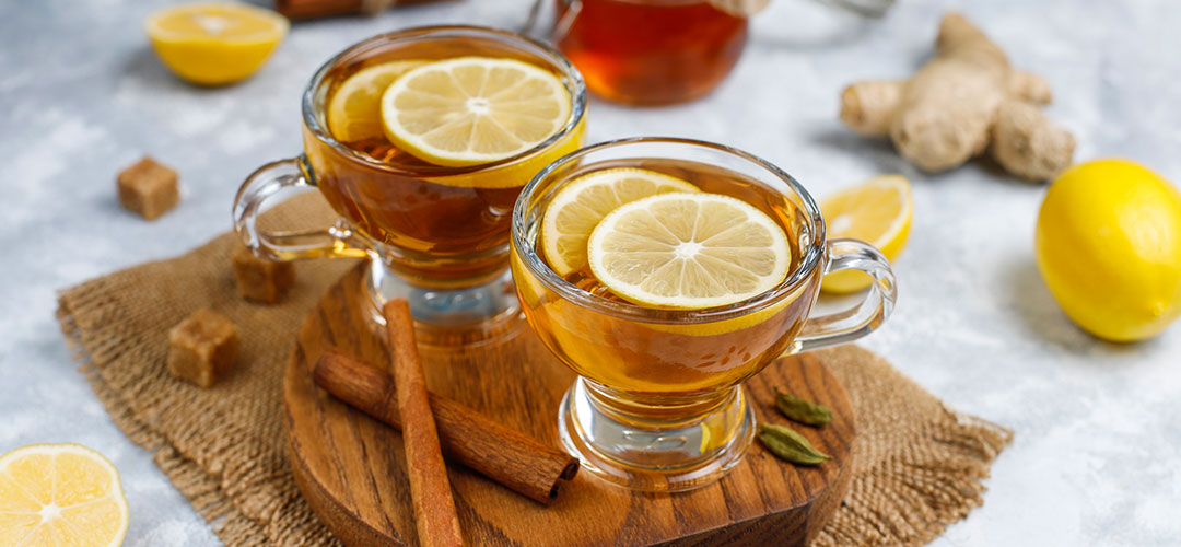 cup-tea-brown-sugar-honey-lemon-concrete-top-view-copy-space