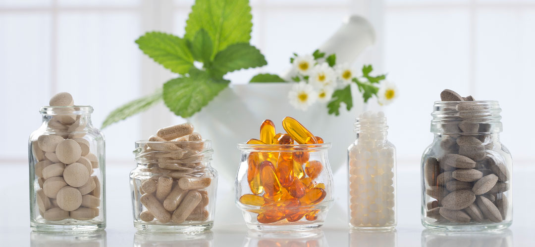 jars of supplements clean and air of quality