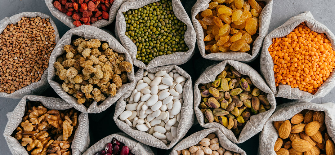 top-view-of-healthy-dry-ingredients-in-burlap-bags