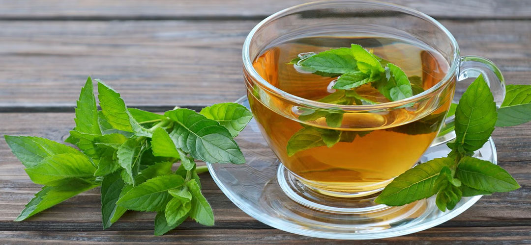 peppermint tea with fresh mint