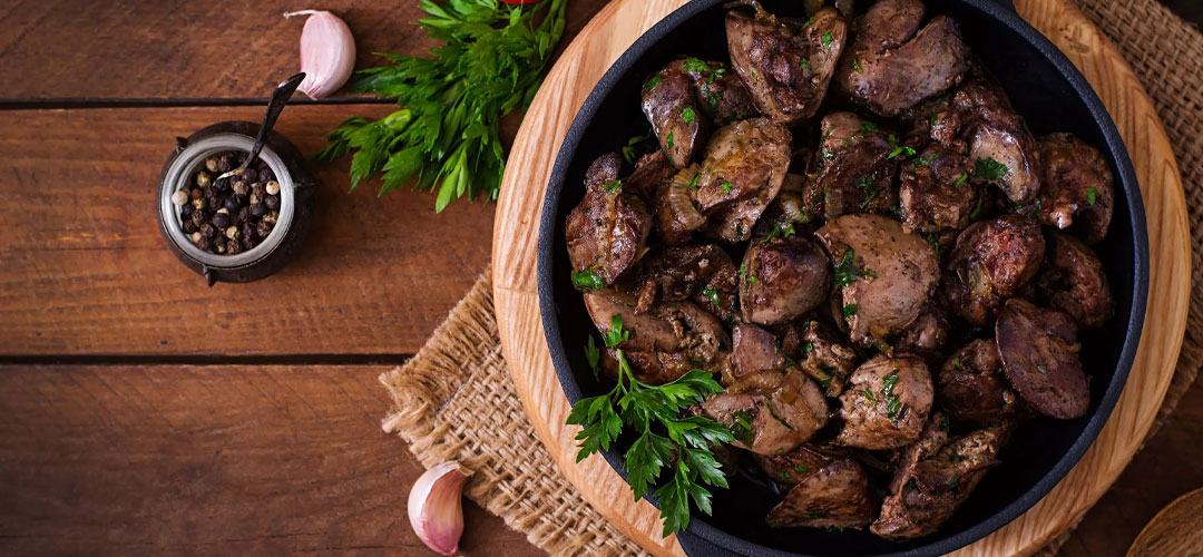 plate of liver and onions