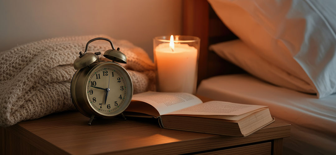 ozy-bedtime-scene-with-candle-book-alarm-clock-and-knit