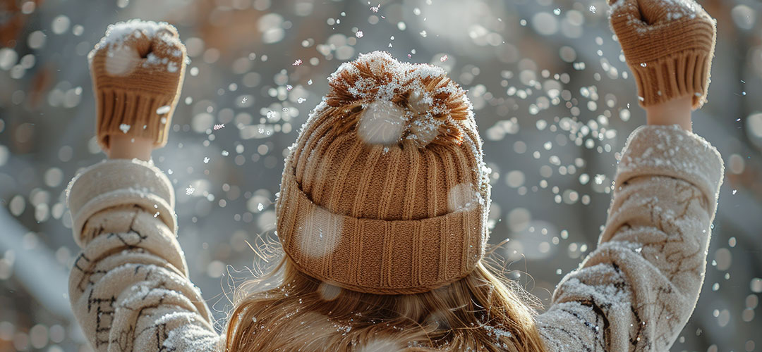 woman-in-winter-hat-and-mittens-raising-arms-in-snowfall_