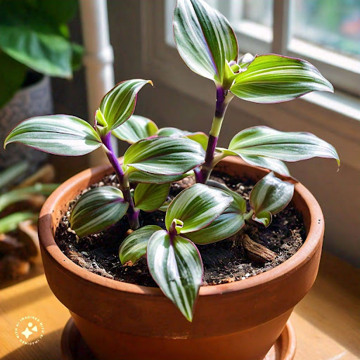 Brown Leaf and wet soil in Tradescantia Nanouk