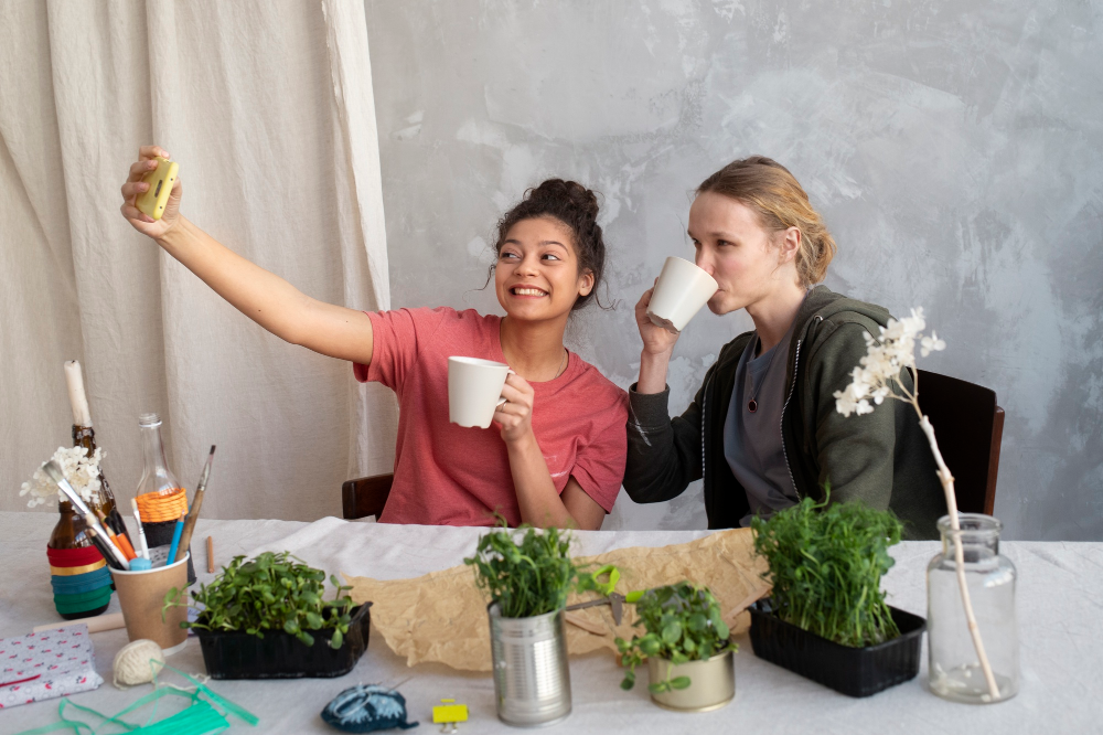 Candid shots of our dedicated team preparing plants for delivery