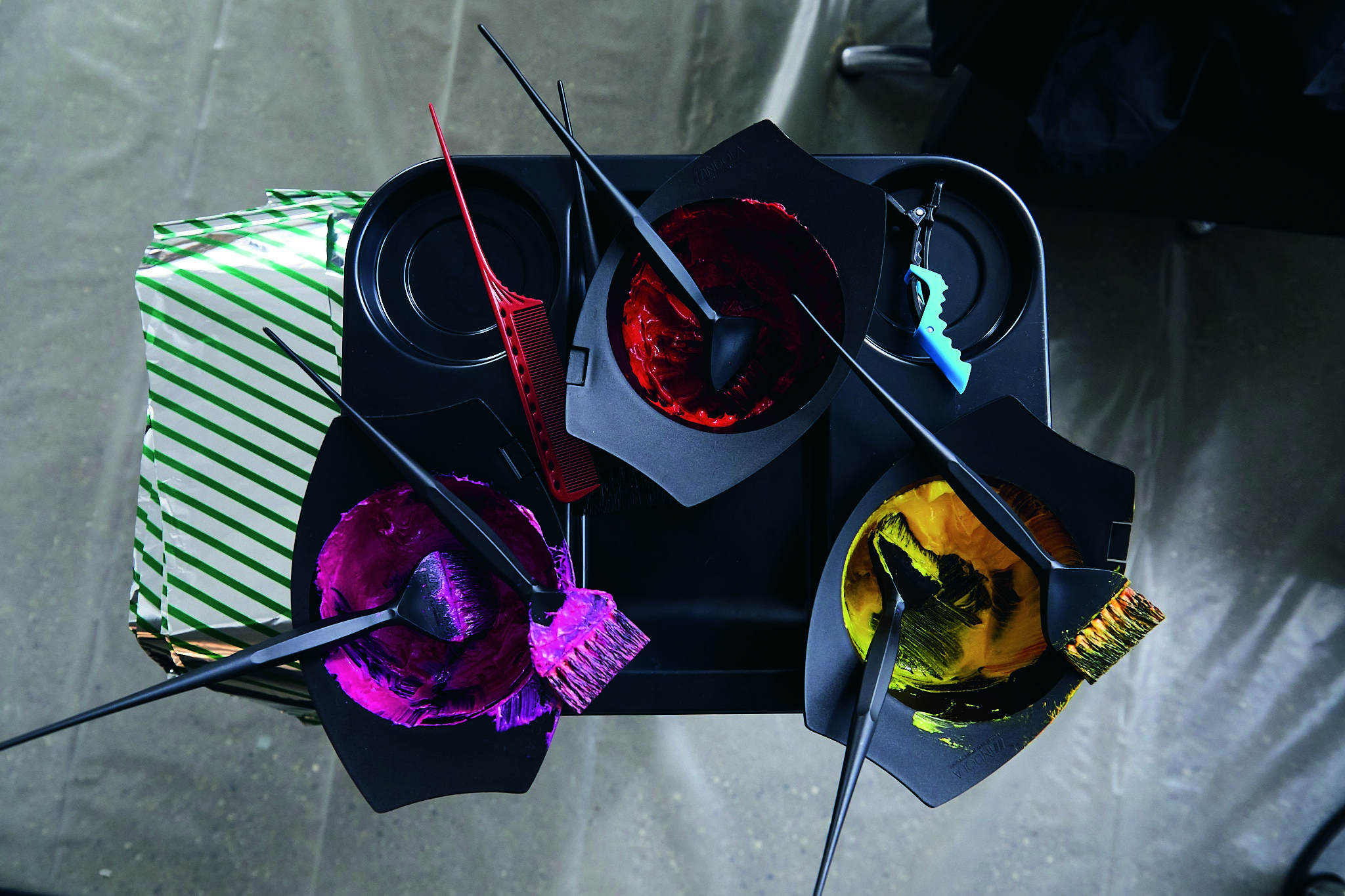 Image of hair colour in pots