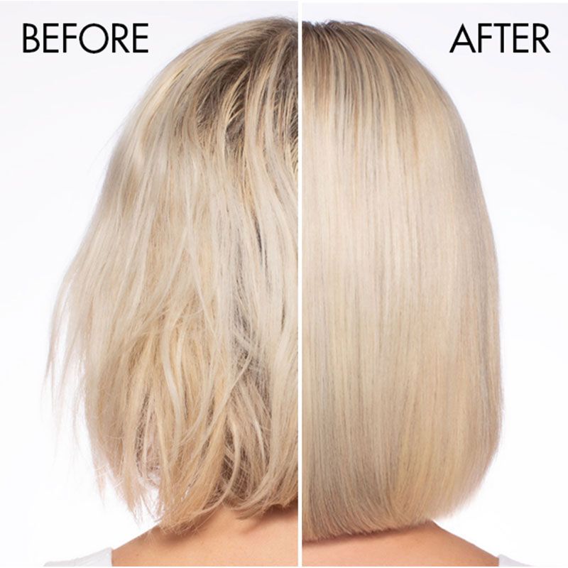 Before and after shot of woman's head