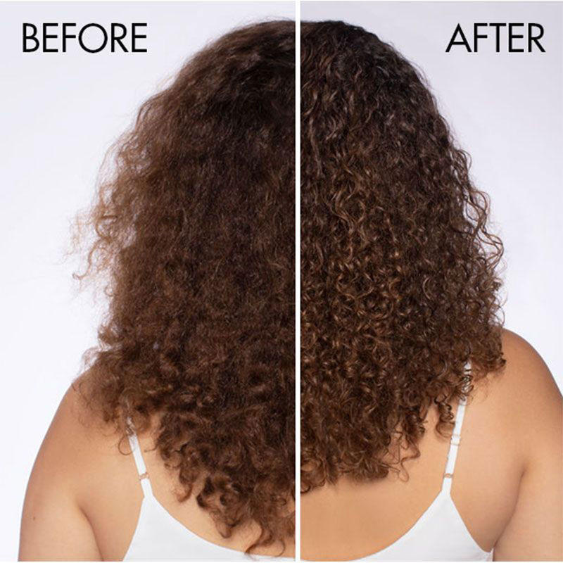 Curly hair which has been transformed using treatment