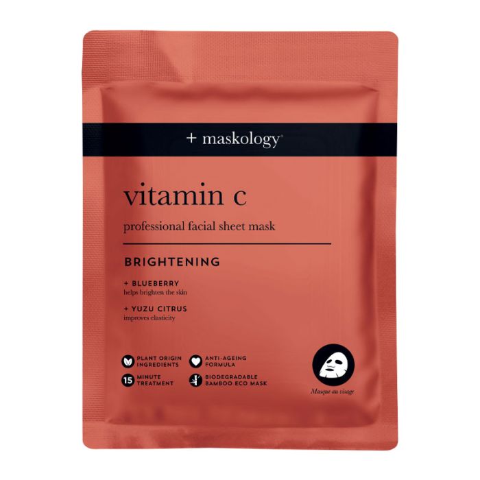 orange packaging of the maskology vitamin c mask