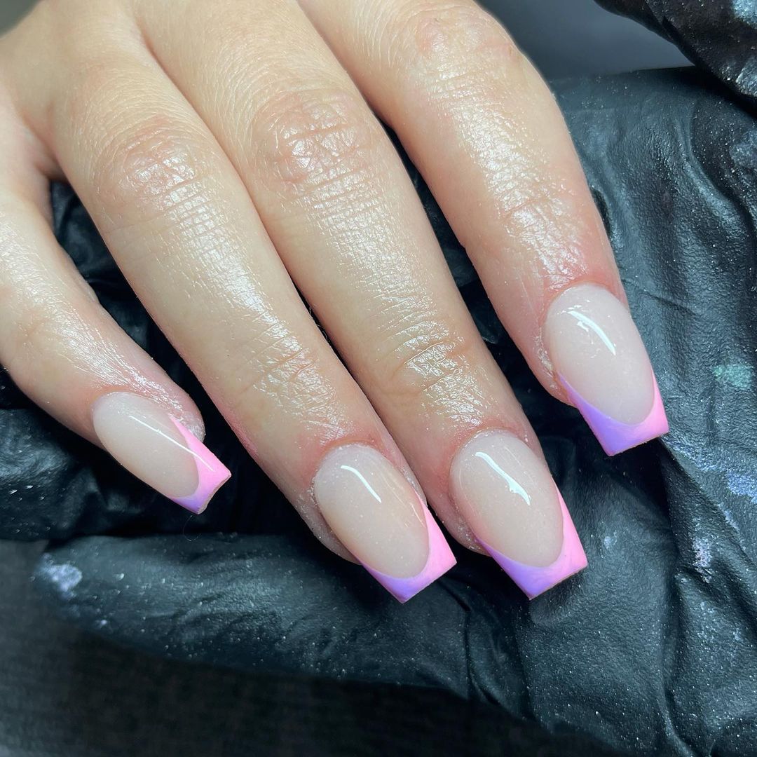 pink and purple ombre nails