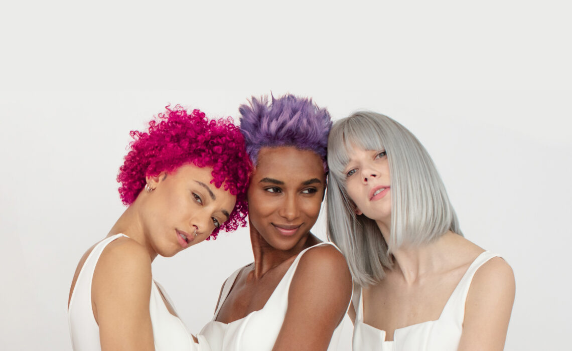 Models with coloured hair using Celeb Luxury