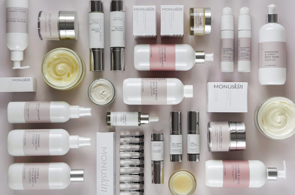 Monuskin products all laid out and photo taken from above