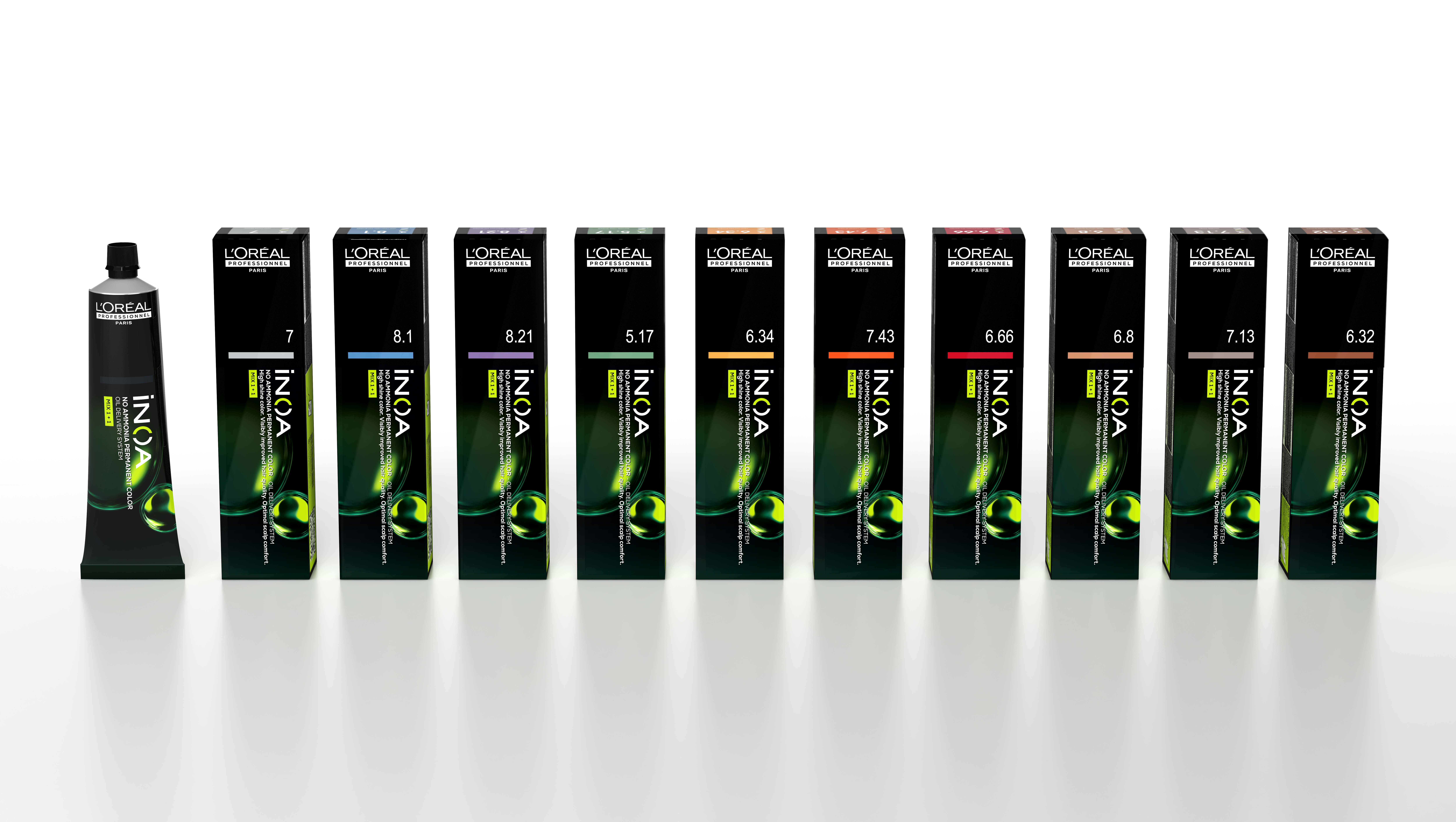 Loreal Inoa products lined up