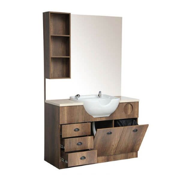Lotus Cuba Vintage Barber Unit Dark Wood
