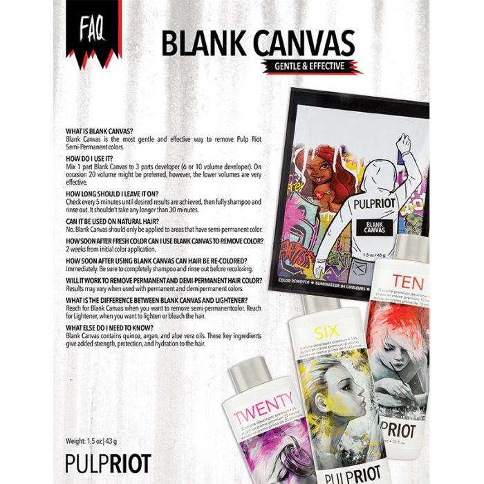 Pulp Riot Blank Canvas is perfect for when you need to get rid of box dye and 'reset' your client's hair