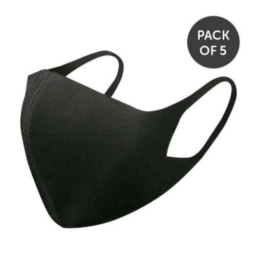 Salons Direct Black Fabric Face Mask Pack of 5