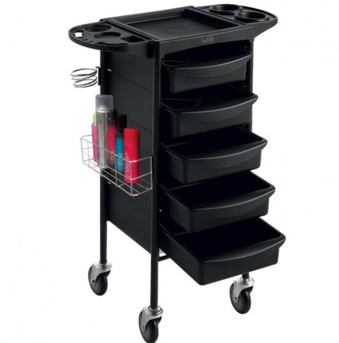 Lotus Onyx Salon Equipment Trolley Black