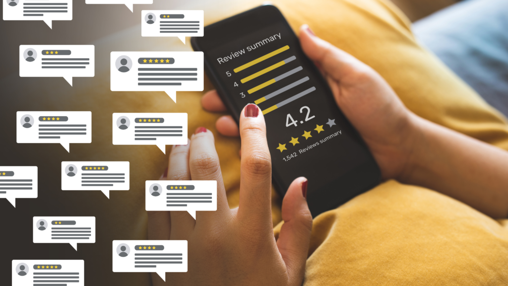 Online reviews for a salon