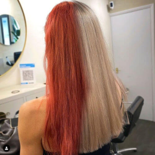 Hair colour remover before and after