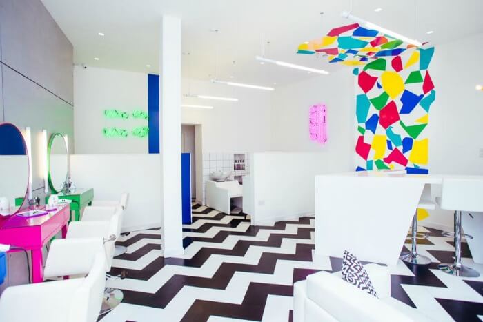 Pixie Hair & Beauty Salon Glasgow interior art on wall