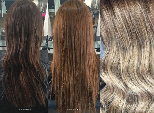 Hair colour remover before and after