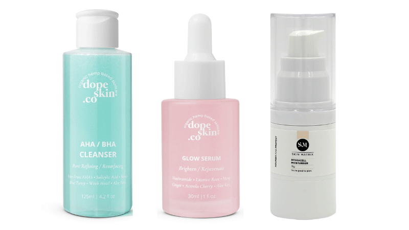 AHA / BHA Cleanser, Glow Serum, HydraCell Moisturiser