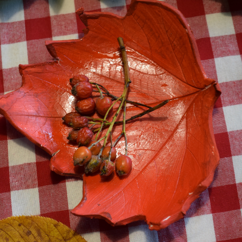 herfst knutselen schaaltje van klei