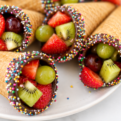 ijs traktatie-fruit hoorntjes
