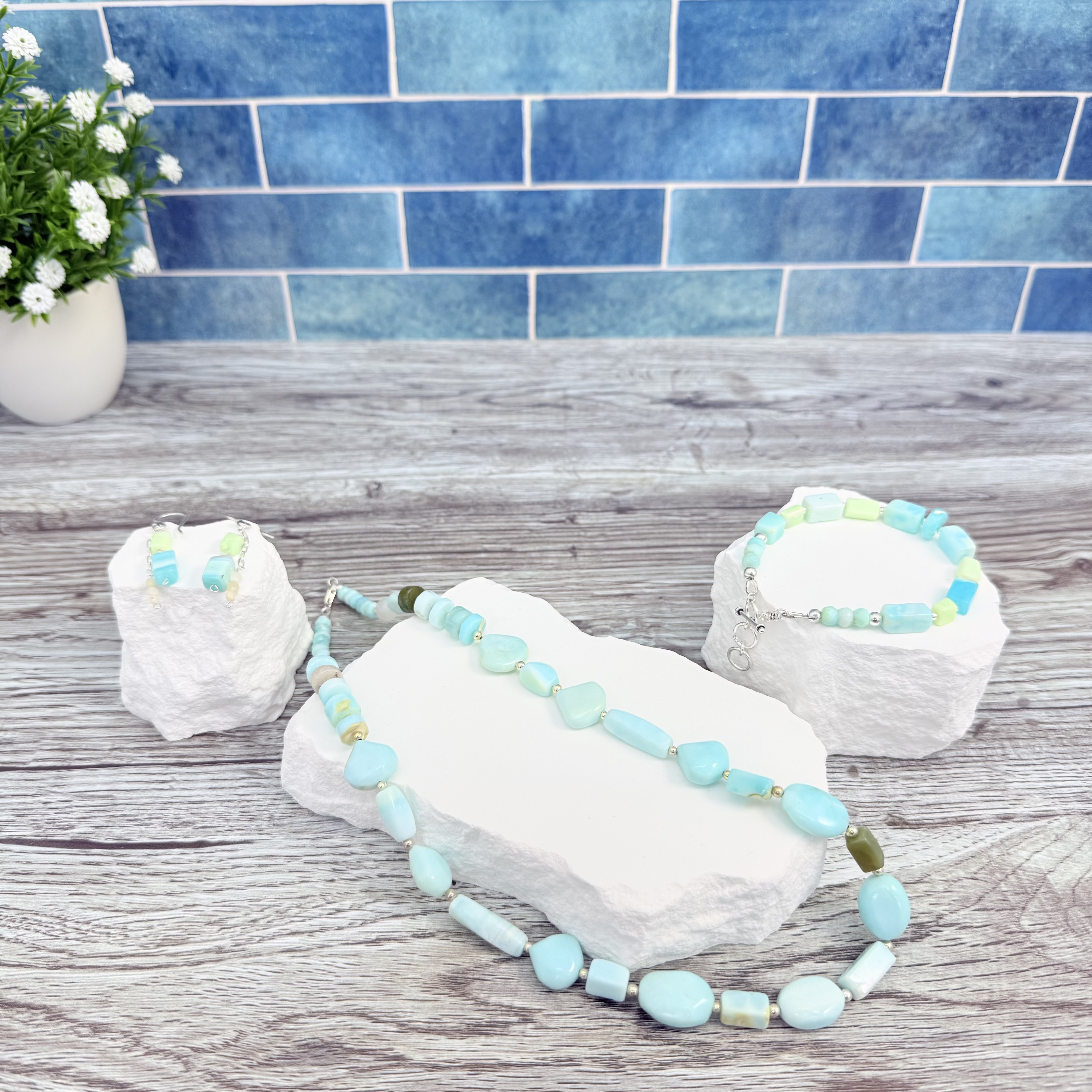 Blue & Green opal jewelry