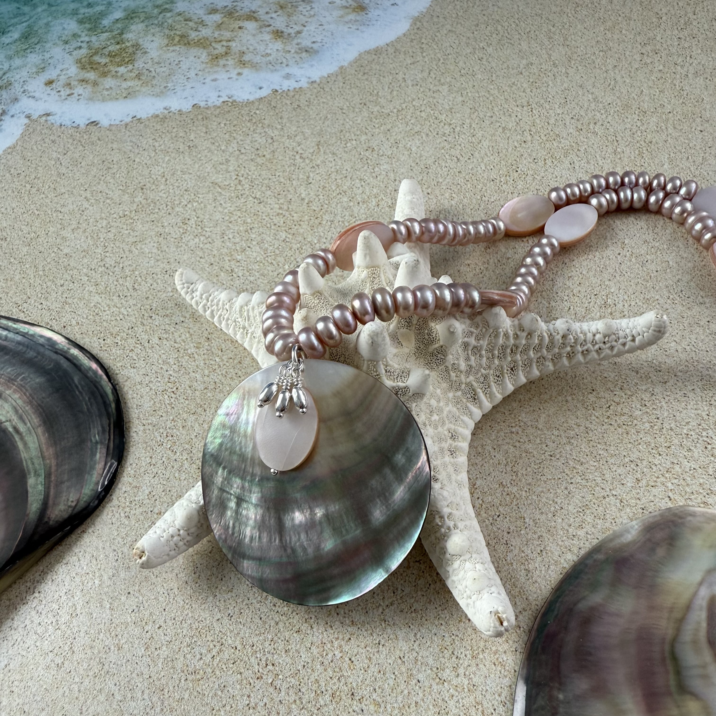 Mother of Pearl & shell necklace by The Chill Shop