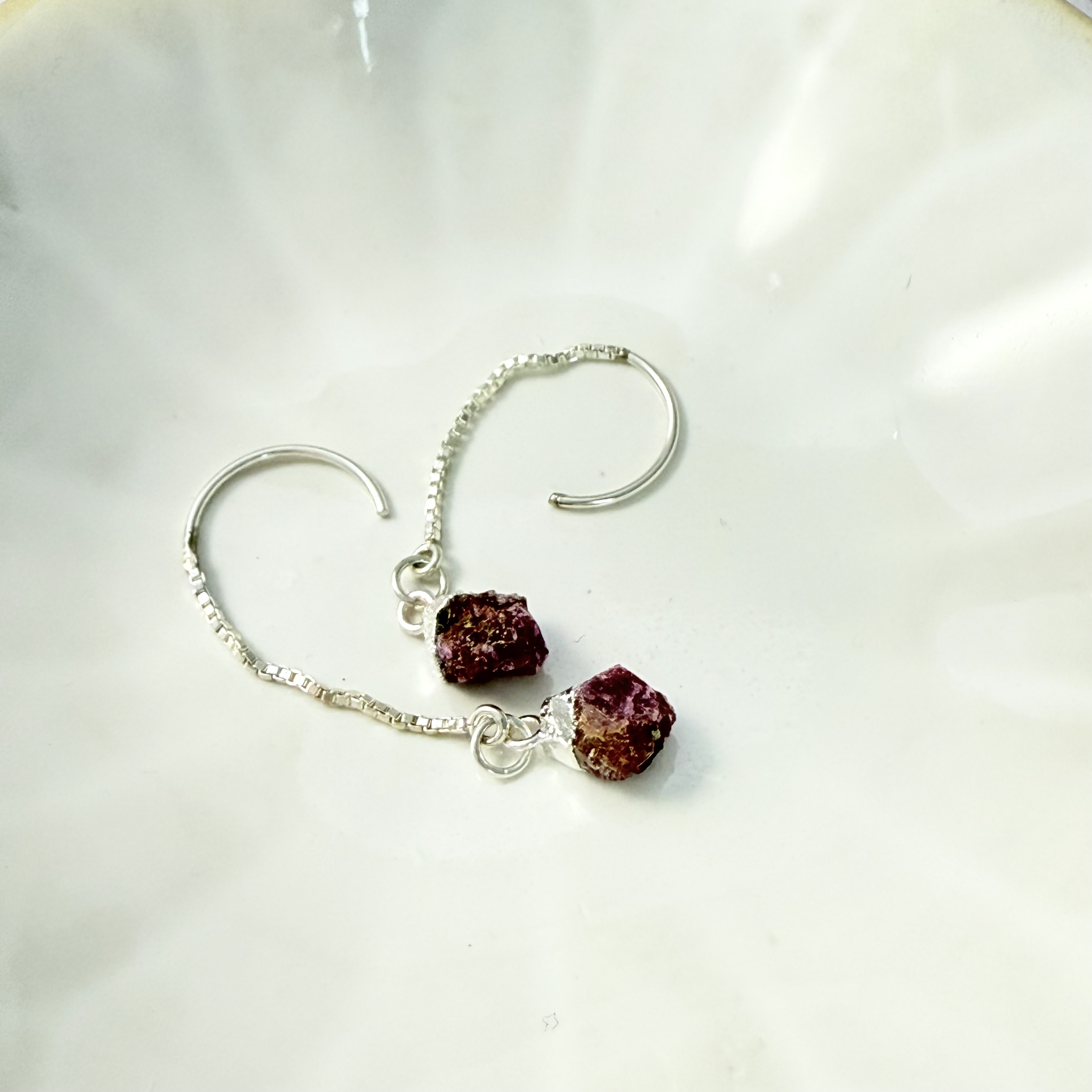 Rough Ruby Earrings by The Chill Shop