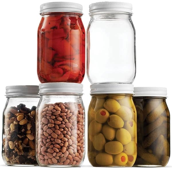 Mason jars for food canning and storage