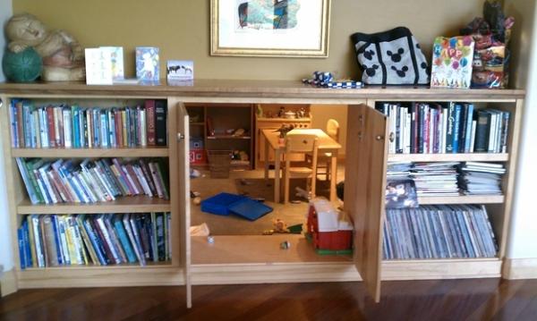 Hidden playroom for kids with secret entrance