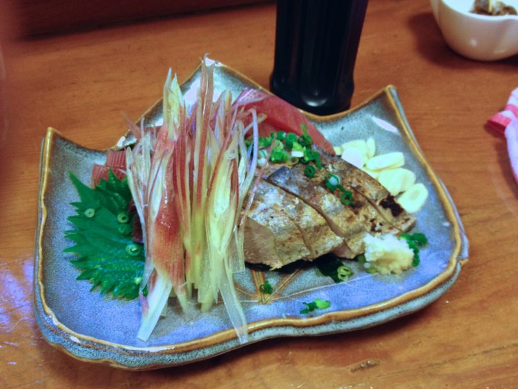 And of course there's the food - in this case, skipjack tuna sushi.