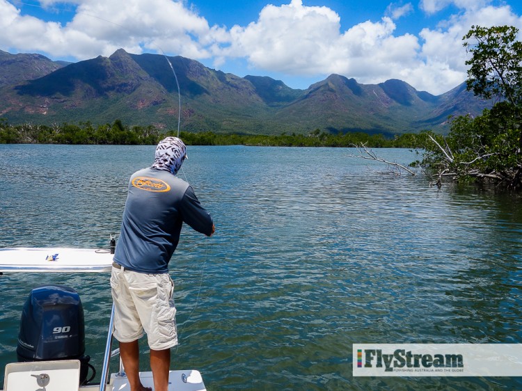 Clint lays out a cast to a likely Barra hole.