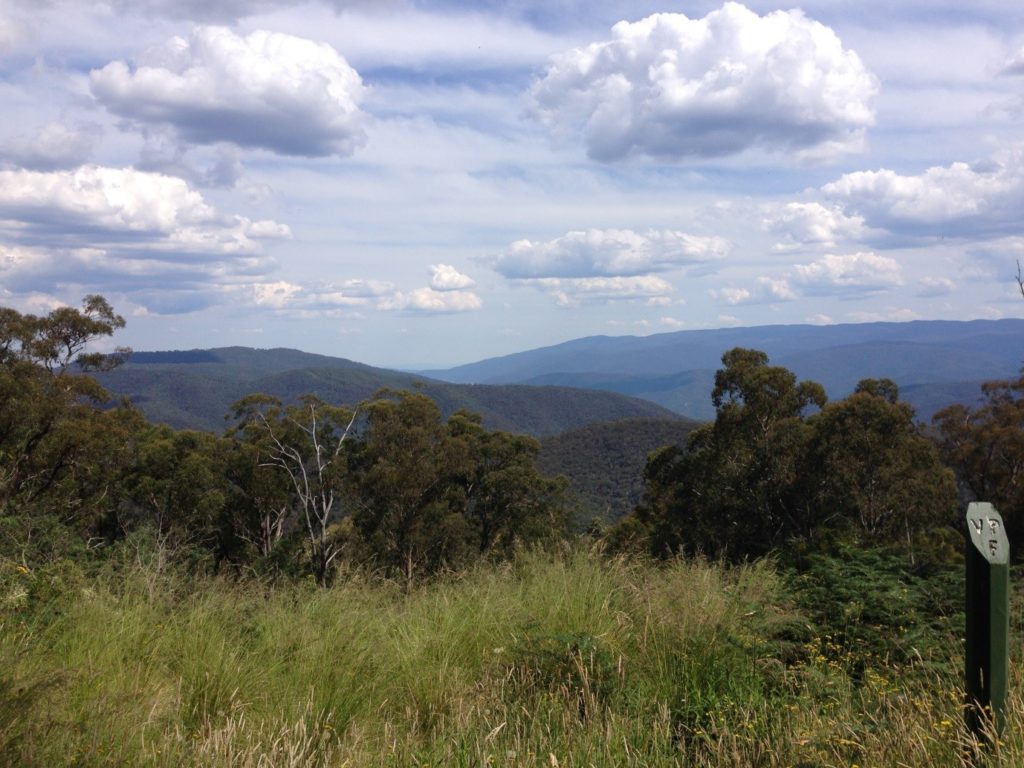 View to Gippsland from the Great Divide. The Jordan is down there somewhere!