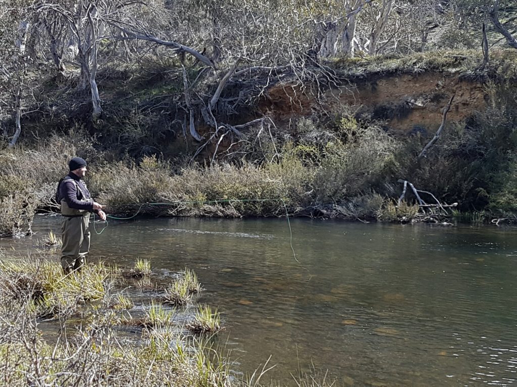 David on some big water Murrumbidgee downstream of the dam