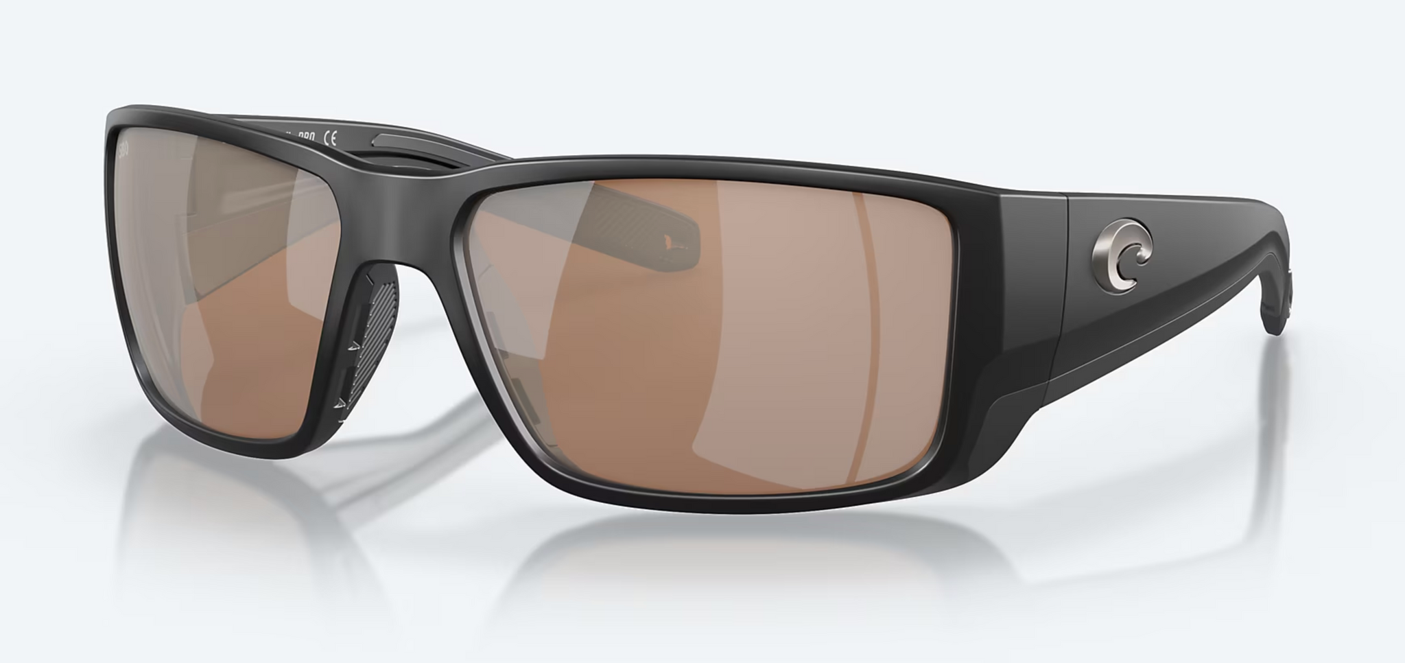 Costa Del Mar Blackfin Pro Matte Black Copper Silver Mirror 580G Sunglasses