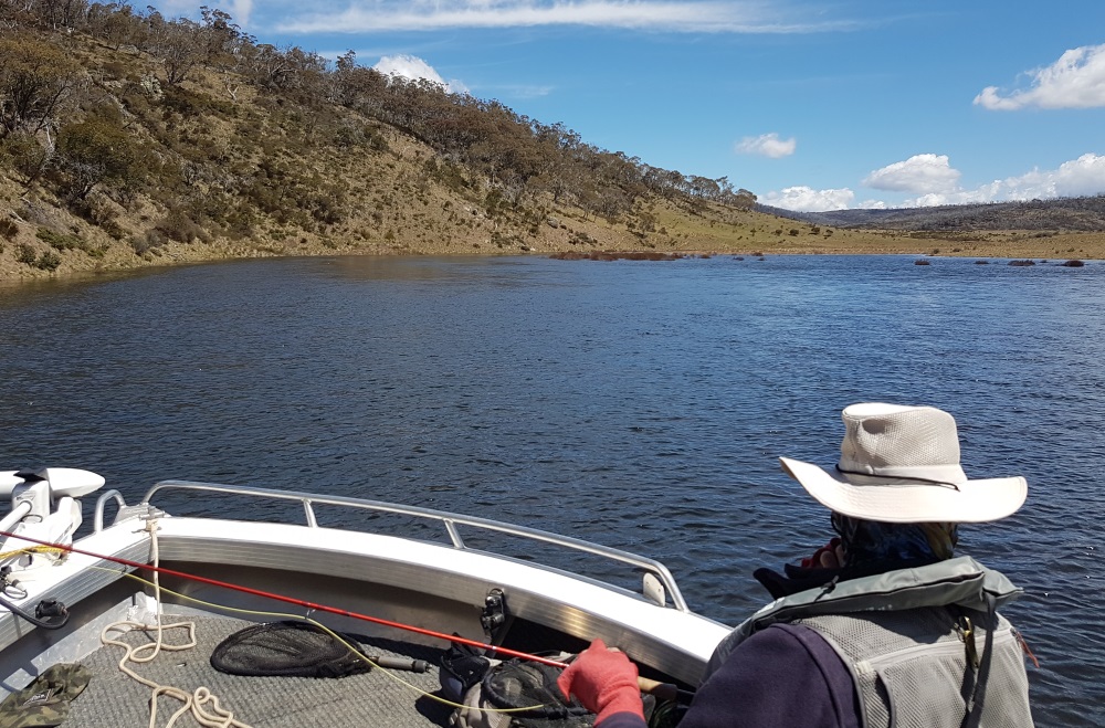Phil searching for fish at the mouth of the Murrumbidgee on Tantangarra