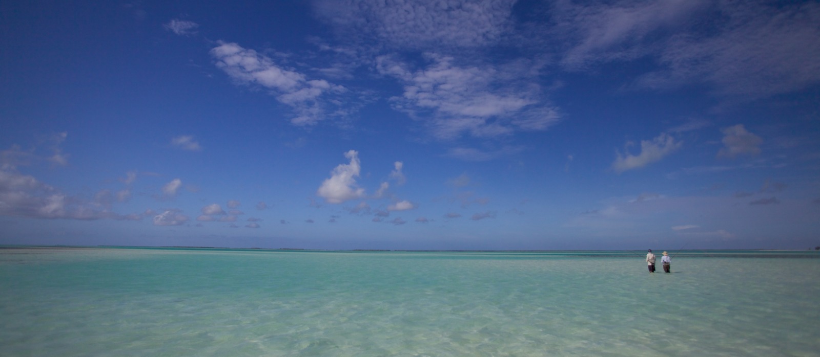 There are a huge variety and number of flats inside the lagoon. Fishing was usually in ankle deep to knee deep water, sight fishing to bonefish and other species. Coming at you, bonefish can be quite visible as a blue shape (reflecting the sky?), but side on, they can literally disappear before your eyes, as their chrome sides mirror the bottom perfectly.